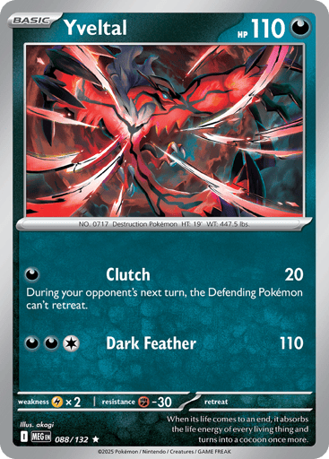 Yveltal – Rare Reverse Holo – 088/132 – Mega Evolution