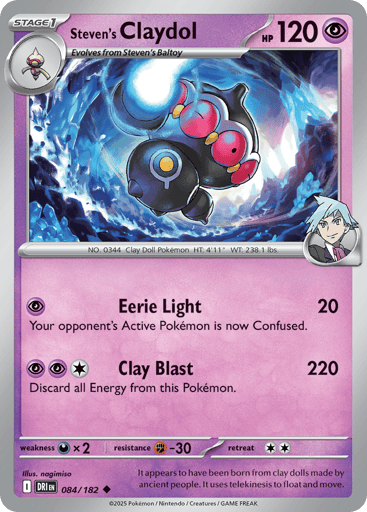 Steven’s Claydol – Uncommon Reverse Holo – 084/182 – Destined Rivals
