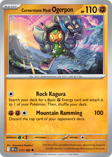 Cornerstone Mask Ogerpon – Uncommon Reverse Holo – 111/182 – Destined Rivals