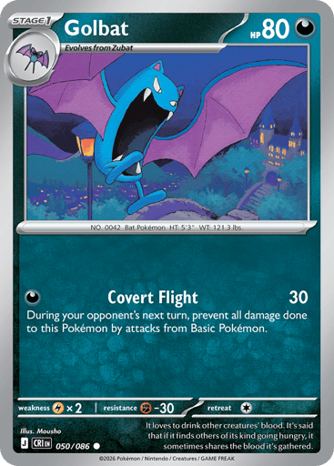 Golbat – Common Reverse Holo – 050/086 – Chaos Rising