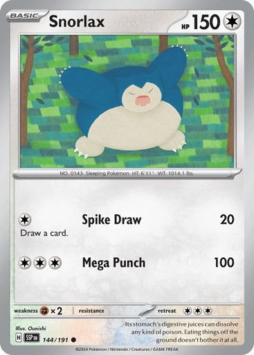 Snorlax – Common – 144/191 – Surging Sparks