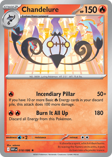 Chandelure – Rare Holo – 018/086 – White Flare