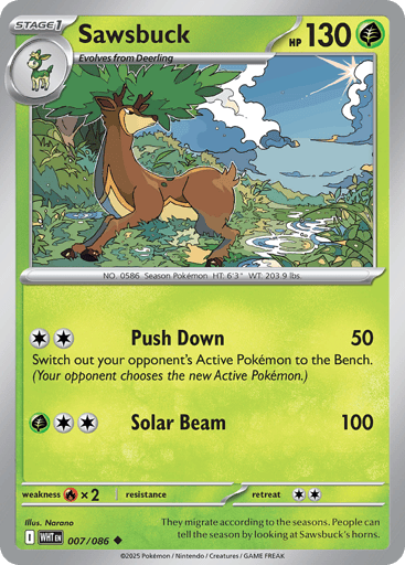 Sawsbuck – Uncommon – 007/086 – White Flare