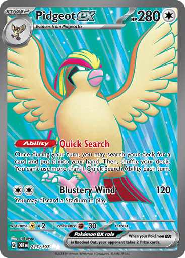Pidgeot ex – Ultra Rare – 217/197 – Obsidian Flames