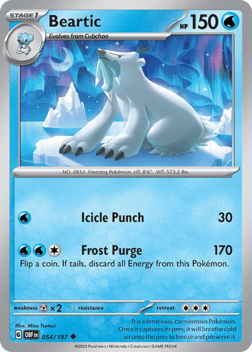 Beartic – Uncommon Reverse Holo – 054/197 – Obsidian Flames