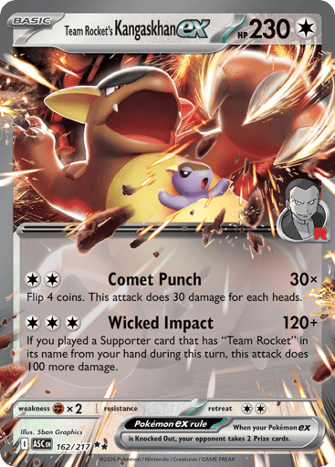Team Rocket’s Kangaskhan ex – Double Rare – 162/217 – Ascended Heroes