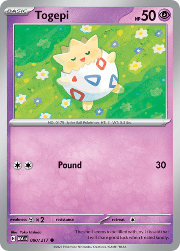 Togepi – Common Reverse Holo – 080/217 – Ascended Heroes