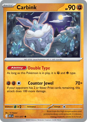Carbink – Uncommon Reverse Holo – 117/217 – Ascended Heroes