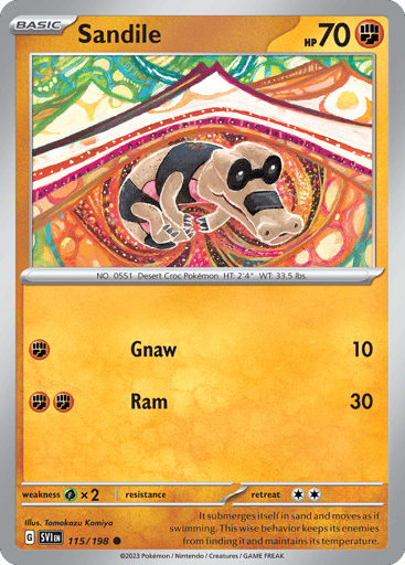 Sandile – Common Reverse Holo – 115/198 – Scarlet & Violet