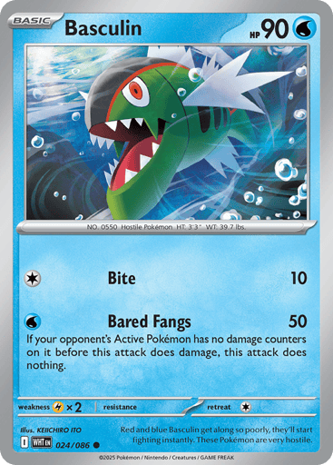 Basculin – Common Reverse Holo – 024/086 – White Flare