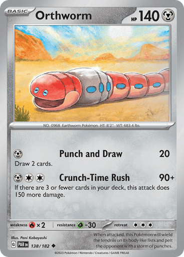 Orthworm – Uncommon Reverse Holo – 138/182 – Paradox Rift