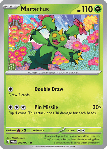 Maractus – Common Reverse Holo – 003/091 – Paldean Fates
