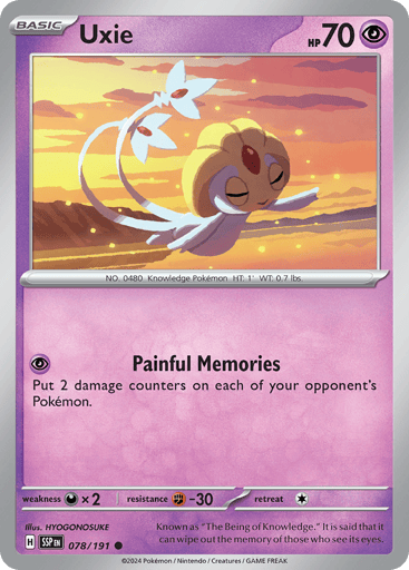 Uxie – Common Reverse Holo – 078/191 – Surging Sparks