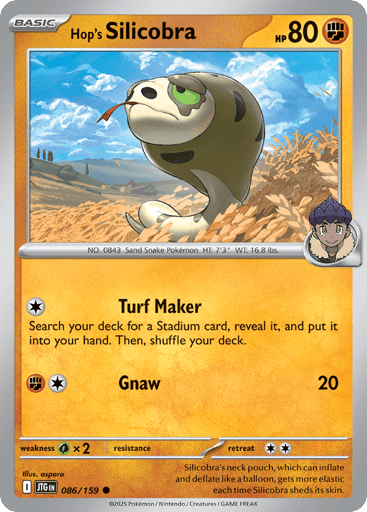Hop’s Silicobra – Common Reverse Holo – 086/159 – Journey Together