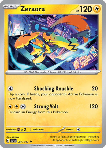 Zeraora – Uncommon Reverse Holo – 057/162 – Temporal Forces