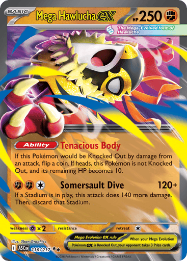 Mega Hawlucha ex – Double Rare – 116/217 – Ascended Heroes
