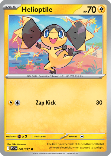 Helioptile – Common Reverse Holo – 063/217 – Ascended Heroes