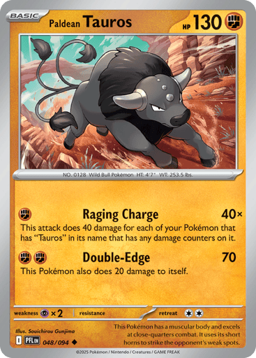 Paldean Tauros – Uncommon Reverse Holo – 048/094 – Phantasmal Flames