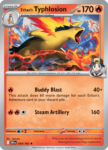 Ethan’s Typhlosion – Rare Reverse Holo – 034/182 – Destined Rivals