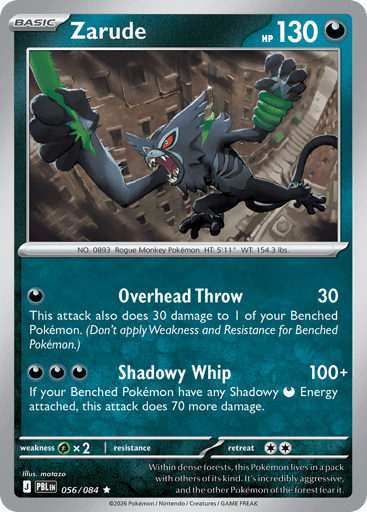 Zarude – Rare Reverse Holo – 056/084 – Pitch Black