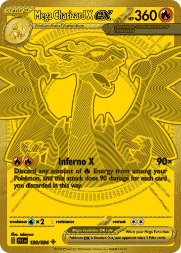 Mega Charizard X ex – Mega Hyper Rare – 130/094 – Phantasmal Flames