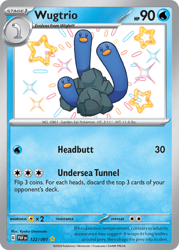 Wugtrio – Shiny Rare – 122/091 – Paldean Fates