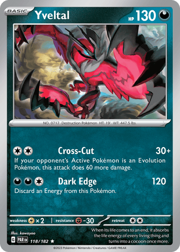 Yveltal – Rare Reverse Holo – 118/182 – Paradox Rift