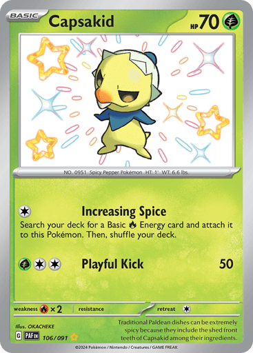 Capsakid – Shiny Rare – 106/091 – Paldean Fates