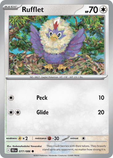Rufflet – Common Reverse Holo – 077/086 – Black Bolt