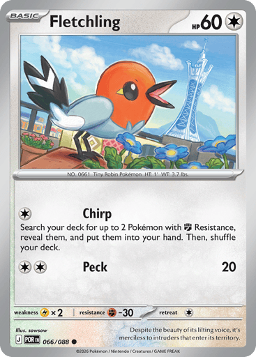Fletchling – Common Reverse Holo – 066/088 – Perfect Order