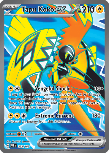 Tapu Koko ex – Ultra Rare – 222/182 – Paradox Rift