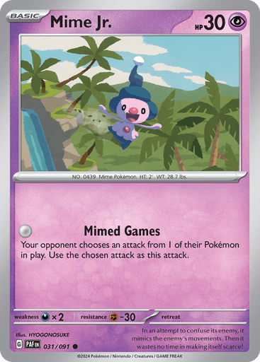 Mime Jr. – Common Reverse Holo – 031/091 – Paldean Fates