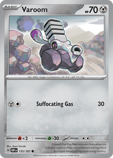 Varoom – Common Reverse Holo – 155/197 – Obsidian Flames