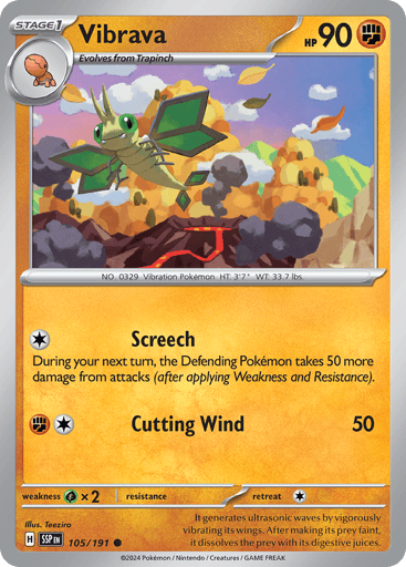 Vibrava – Common Reverse Holo – 105/191 – Surging Sparks