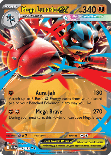 Mega Lucario ex – Double Rare – 077/132 – Mega Evolution