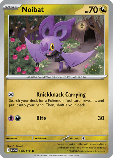 Noibat – Common Reverse Holo – 156/217 – Ascended Heroes