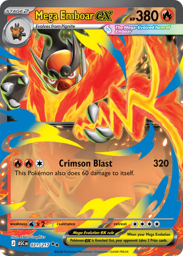Mega Emboar ex – Double Rare – 031/217 – Ascended Heroes