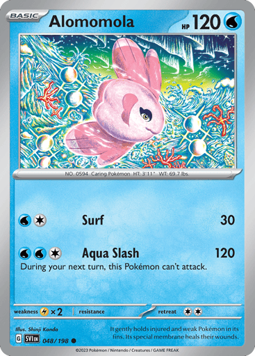 Alomomola – Common Reverse Holo – 048/198 – Scarlet & Violet