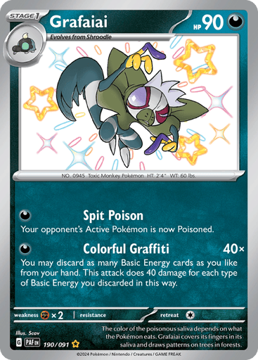 Grafaiai – Shiny Rare – 190/091 – Paldean Fates
