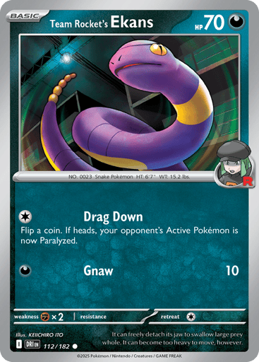 Team Rocket’s Ekans – Common Reverse Holo – 112/182 – Destined Rivals