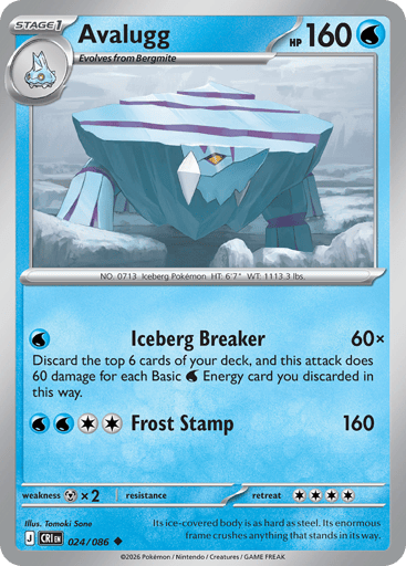 Avalugg – Uncommon Reverse Holo – 024/086 – Chaos Rising