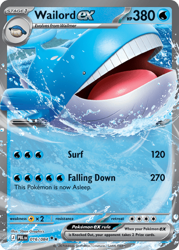 Wailord ex – Double Rare – 016/084 – Pitch Black
