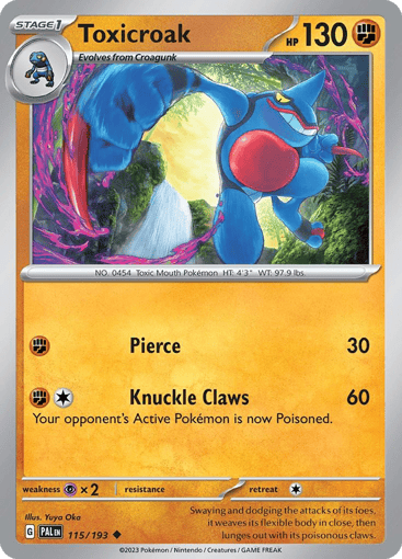 Toxicroak – Uncommon – 115/193 – Paldea Evolved