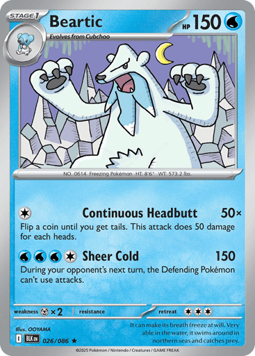Beartic – Rare Reverse Holo – 026/086 – Black Bolt