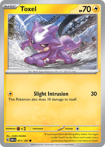 Toxel – Common Reverse Holo – 071/197 – Obsidian Flames