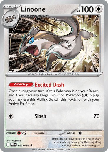Linoone – Uncommon Reverse Holo – 082/094 – Phantasmal Flames