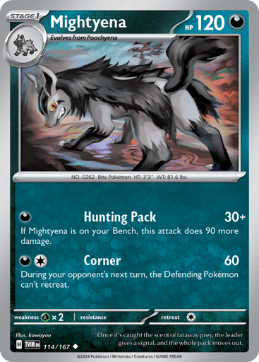 Mightyena – Uncommon Reverse Holo – 114/167 – Twilight Masquerade