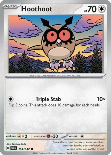 Hoothoot – Common Reverse Holo – 114/142 – Stellar Crown