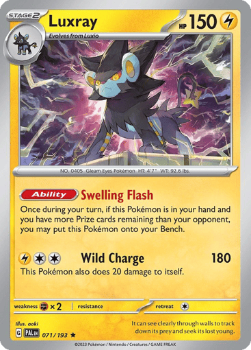 Luxray – Rare Reverse Holo – 071/193 – Paldea Evolved