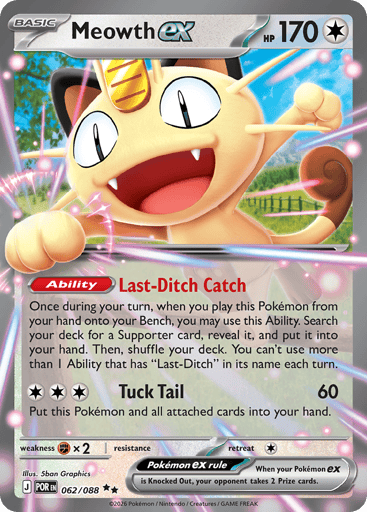 Meowth ex – Double Rare – 062/088 – Perfect Order
